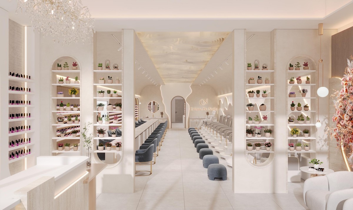 What do the colors and materials in the space seem to be telling us?